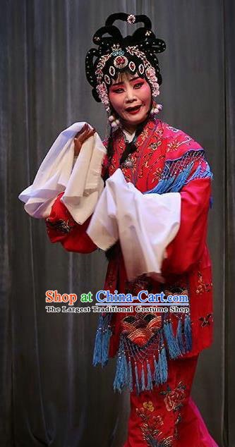 Chinese Shanxi Clapper Opera Servant Girl Garment Costumes and Headdress Traditional Bangzi Opera Xiaodan Dress Young Lady Apparels