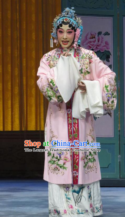 Chinese Hebei Clapper Opera Actress Yu Suqiu Garment Costumes and Headdress The Story of Jade Bracelet Traditional Bangzi Opera Hua Tan Dress Diva Apparels