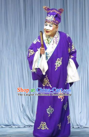 The Story of Jade Bracelet Chinese Bangzi Opera Clown Apparels Costumes and Headpieces Traditional Hebei Clapper Opera Bully Garment Childe Han Chen Clothing