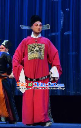 Tao Jin An Chinese Shanxi Opera Clown Apparels Costumes and Headpieces Traditional Jin Opera Chou Role Garment Magistrate An Yuanzhen Clothing