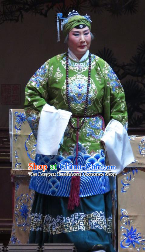 Chinese Hebei Clapper Opera Laodan Garment Costumes and Headdress Jin Yunu Traditional Bangzi Opera Pantaloon Dress Dame Apparels