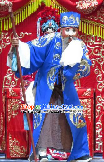 Jin Yunu Chinese Bangzi Opera Elderly Male Apparels Costumes and Headpieces Traditional Hebei Clapper Opera Jin Song Garment Clown Clothing