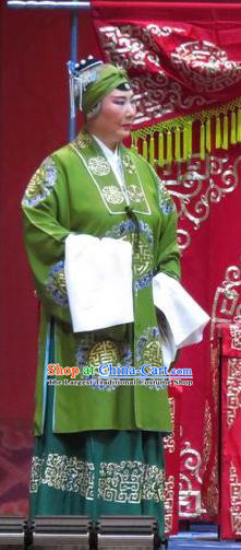 Chinese Hebei Clapper Opera Dame Garment Costumes and Headdress Jin Yunu Traditional Bangzi Opera Laodan Dress Elderly Female Apparels