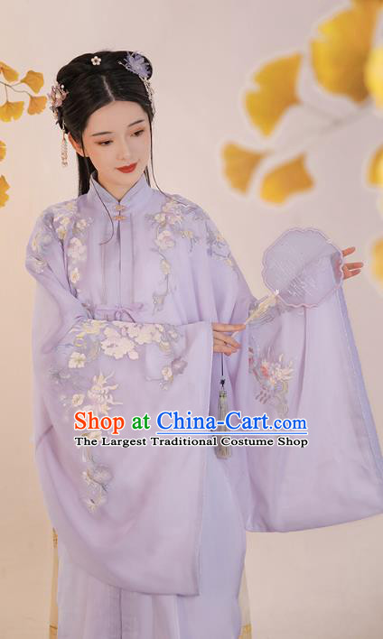 Chinese Ming Dynasty Rich Lady Embroidered Hanfu Dress Traditional Apparels Ancient Noble Female Historical Costumes