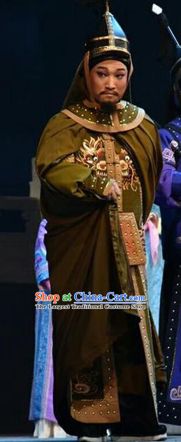 Xiaozhuang Changge Chinese Shanxi Opera Prince Apparels Costumes and Headpieces Traditional Jin Opera Warrior Garment Qing Dynasty General Clothing