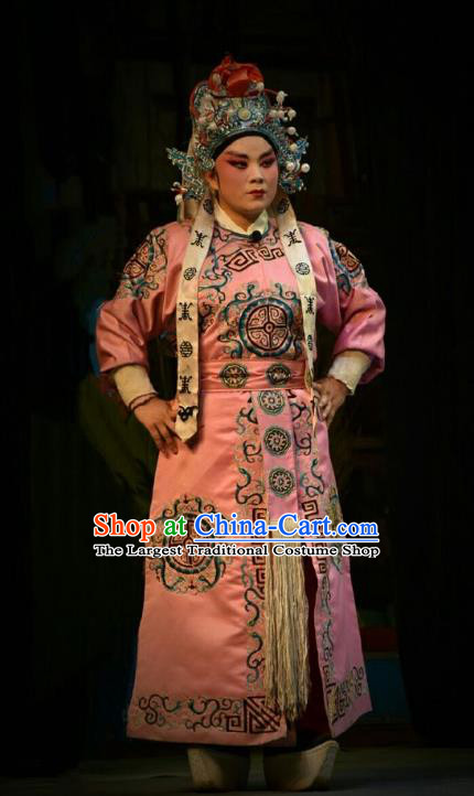 Chinese Shanxi Opera Martial Male Apparels Costumes and Headpieces Traditional Jin Opera Swordsman Garment Imperial Bodyguard Clothing