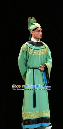 Fan Jin Zhong Ju Chinese Shanxi Opera Scholar Apparels Costumes and Headpieces Traditional Jin Opera Xiaosheng Garment Young Male Clothing
