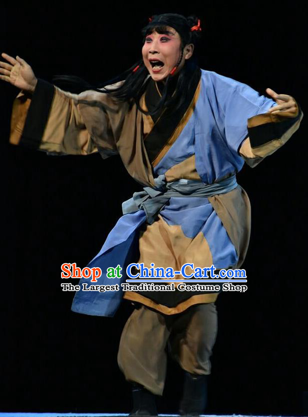 Fan Jin Zhong Ju Chinese Shanxi Opera Wa Wa Sheng Apparels Costumes and Headpieces Traditional Jin Opera Young Boy Garment Livehand Clothing