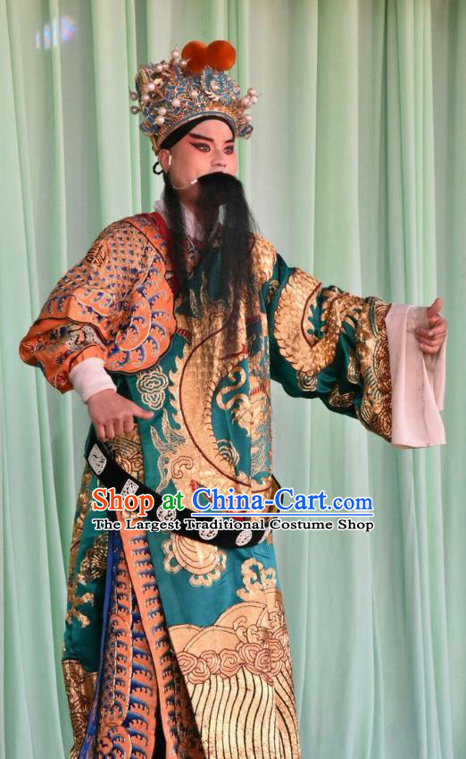 Long Hu Feng Yun Chinese Shanxi Opera Military Official Apparels Costumes and Headpieces Traditional Jin Opera General Garment Armor Clothing