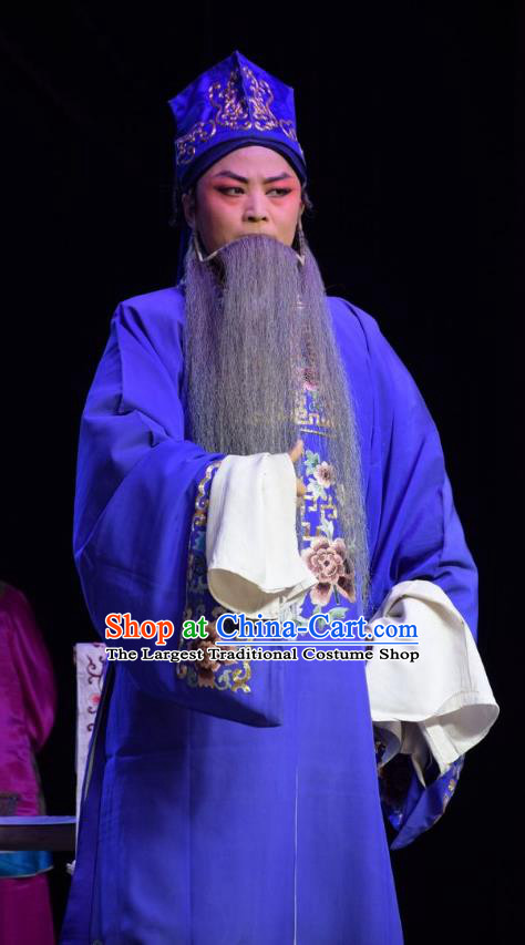 Legend of Leper Chinese Shanxi Opera Landlord Apparels Costumes and Headpieces Traditional Jin Opera Elderly Male Garment Ministry Councillor Clothing