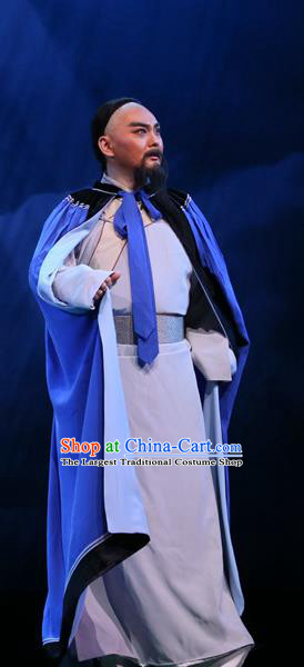 You Bai Chuan Chinese Lu Opera Scholar Apparels Costumes and Headpieces Traditional Shandong Opera Laosheng Garment Qing Dynasty Official Clothing