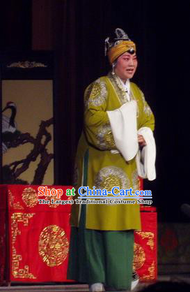 Chinese Henan Opera Pantaloon Garment Costumes and Headdress The Romance of Hairpin Traditional Qu Opera Dame Qian Apparels Laodan Dress