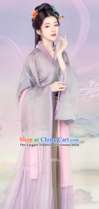 Chinese Drama Ancient Noble Lady Dress Traditional Hanfu Apparels Song Dynasty Patrician Female Historical Costumes and Headpieces Complete Set