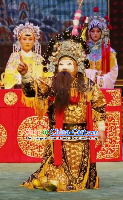 Liu Bei Zhao Qin Chinese Hubei Hanchu Opera Military Officer Apparels Costumes and Headpieces Traditional Han Opera Clown Garment Warrior Clothing