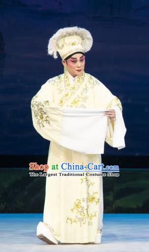 The Fairy Tale of White Snake Chinese Guangdong Opera Xu Xian Apparels Costumes and Headpieces Traditional Cantonese Opera Garment Xiaosheng Clothing