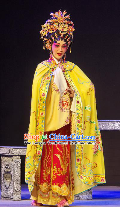 Chinese Cantonese Opera Young Female Garment Costumes and Headdress Traditional Guangdong Opera Hua Tan Apparels Imperial Consort Xi Shi Dress