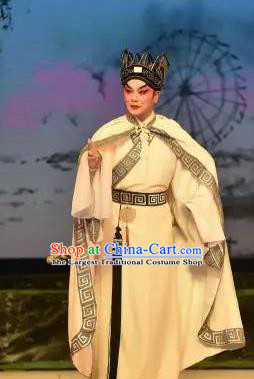 Chinese Guangdong Opera Xiaosheng Fan Li Apparels Costumes and Headpieces Traditional Cantonese Opera Young Male Garment Niche Clothing