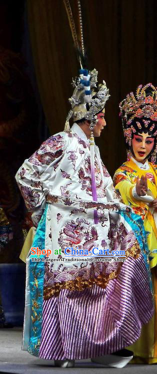 Diao Man Gong Zhu Gan Fu Ma Chinese Guangdong Opera Prince Consort Apparels Costumes and Headpieces Traditional Cantonese Opera Young Male Garment Clothing