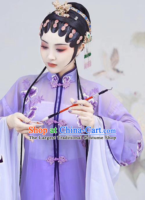 Chinese Traditional Beijing Opera Noble Lady Hanfu Dress Apparels Ancient Drama Ming Dynasty Patrician Female Historical Costumes and Headdress Complete Set