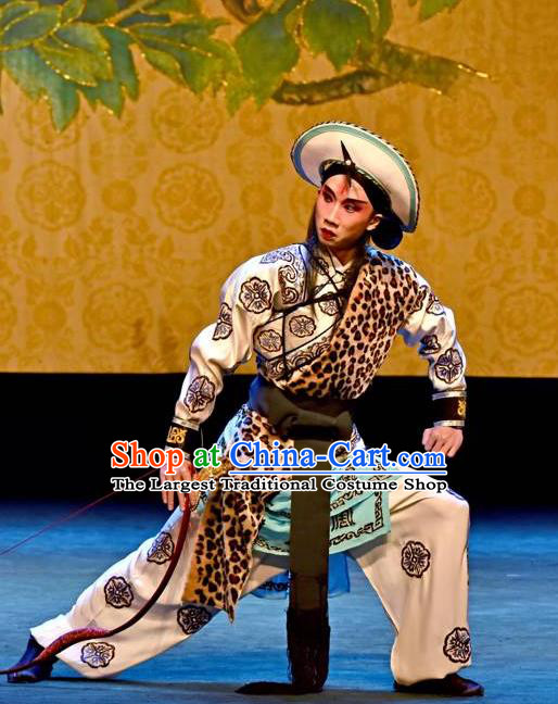 Shoot Eagle Chinese Sichuan Opera Hunter Apparels Costumes and Headpieces Peking Opera Highlights Garment Swordsman Hua Rong Clothing