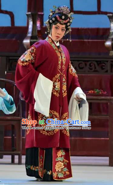 Chinese Cantonese Opera Rich Dame Garment Search the College Costumes and Headdress Traditional Guangdong Opera Elderly Female Apparels Countess Dress
