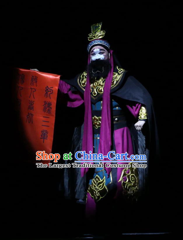 Gao Emperor of Han Chinese Guangdong Opera Clown Apparels Costumes and Headpieces Traditional Cantonese Opera Martial Male Garment Wusheng Clothing