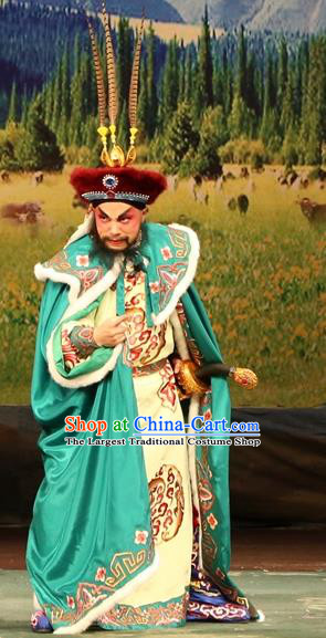 Princess Zhaojun Chinese Guangdong Opera Official Apparels Costumes and Headwear Traditional Cantonese Opera Garment Xiongnu General Wen Dun Clothing