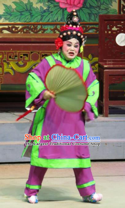 Chinese Cantonese Opera Elderly Female Garment The Strange Stories Costumes and Headdress Traditional Guangdong Opera Figurant Apparels Woman Matchmaker Dress