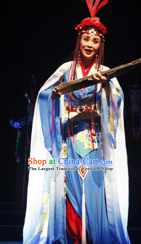 Chinese Historical Drama Princess Hu Die Ancient Ethnic Girl Garment Young Lady Costumes Traditional Dance Dress Apparels and Headdress
