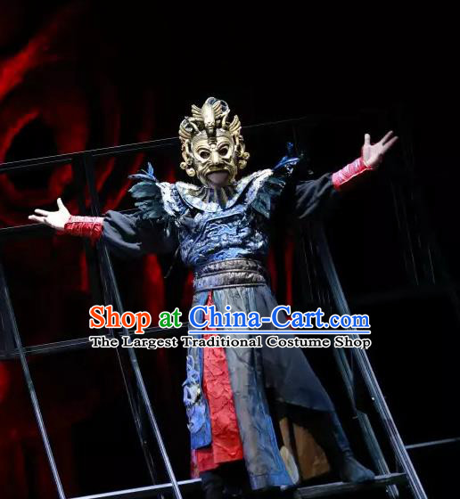 Chinese Traditional Stage Performance Apparels Costumes Historical Drama The Prince of Lanling Ancient General Garment Armor Clothing and Headwear