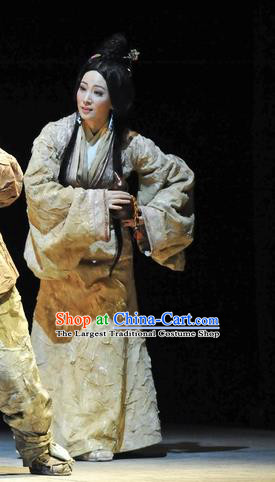 Chinese Historical Drama Fu Sheng Ancient Young Beauty Min Jiang Garment Costumes Traditional Stage Show Dress Qin Dynasty Mistress Apparels and Headpieces