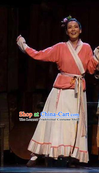 Chinese Historical Drama New Dragon Inn Ancient Country Woman Garment Costumes Traditional Stage Show Dress Ming Dynasty Hostess Apparels and Headpieces
