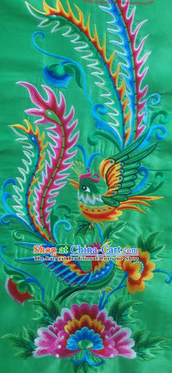 Chinese Traditional Embroidered Phoenix Flower Green Patch Decoration Embroidery Applique Craft Embroidered Dress Accessories