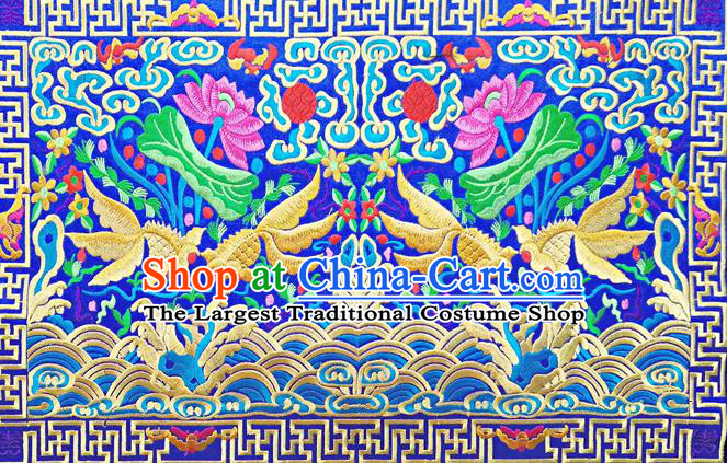 Chinese Traditional Embroidered Goldfish Lotus Cloth Decoration Embroidery Craft Embroidered Accessories