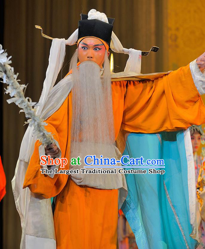 Sui Chao Luan Chinese Sichuan Opera Laosheng Apparels Costumes and Headpieces Peking Opera Highlights Garment Elderly Male Wu Jianzhang Clothing
