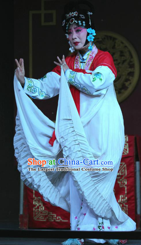 Chinese Sichuan Opera Highlights Diva Zhao Jingniang Garment Costumes and Headdress Farewell Jing Niang Traditional Peking Opera Actress Dress Young Female Apparels