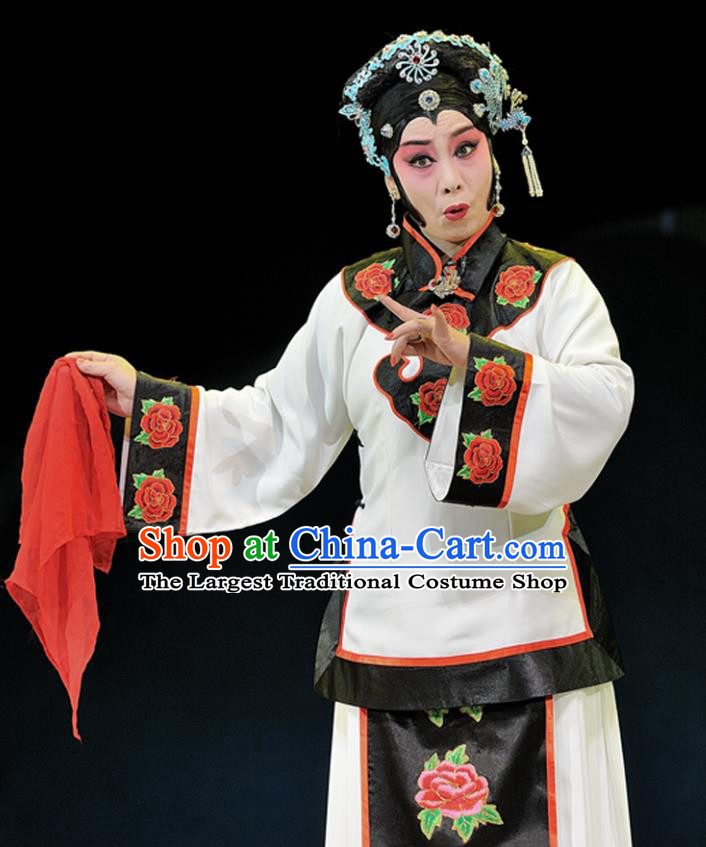 Chinese Sichuan Highlights Opera Mistress Garment Costumes and Headdress Legend of Chen Mapo Traditional Peking Opera Elderly Female Dress Apparels