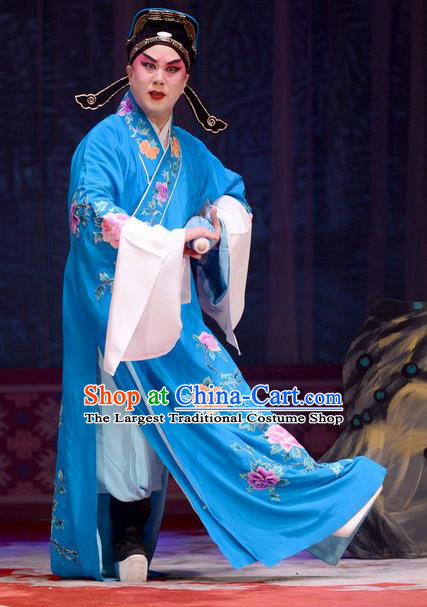 Chun Qiu Pei Chinese Bangzi Opera Scholar Li Chunfa Apparels Costumes and Headpieces Traditional Hebei Clapper Opera Young Male Garment Niche Clothing