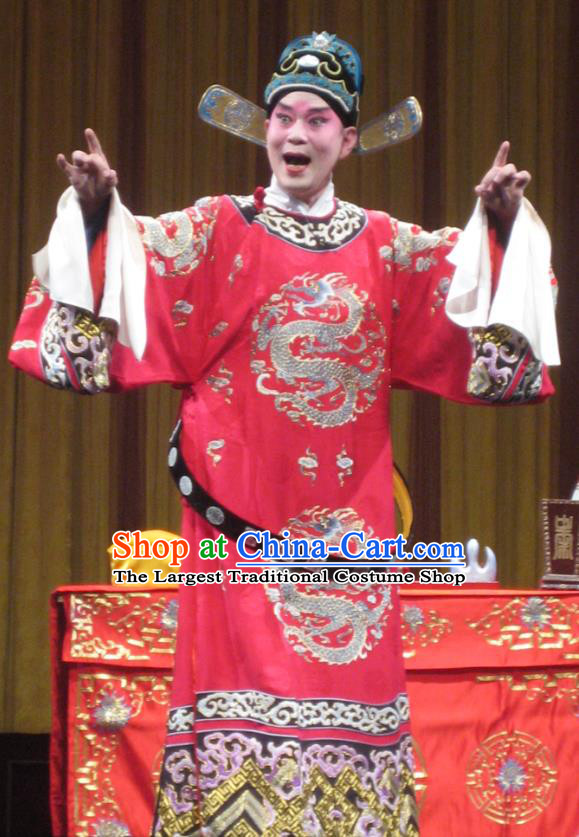 Bai Luo Shan Chinese Bangzi Opera Number One Scholar Apparels Costumes and Headpieces Traditional Hebei Clapper Opera Young Male Garment Official Xu Jizu Clothing