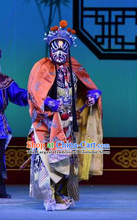 Broadsword Wang Huainv Chinese Bangzi Opera Painted Role Apparels Costumes and Headpieces Traditional Hebei Clapper Opera Garment Martial Male Clothing