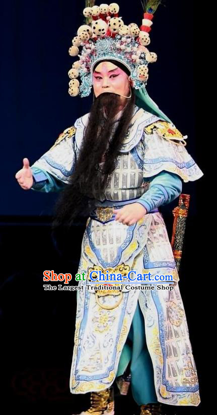 Chinese Bangzi Opera General Wu Han Apparels Costumes and Headpieces Traditional Hebei Clapper Opera Takefu Garment Martial Male Clothing