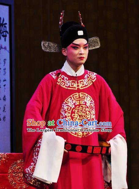 Xi Rong Gui Chinese Bangzi Opera Xiaosheng Apparels Costumes and Headpieces Traditional Hebei Clapper Opera Niche Garment Number One Scholar Zhao Tingyu Clothing