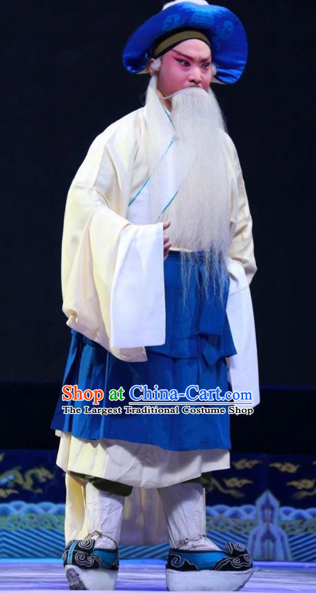 Women General of Yang Family Chinese Bangzi Opera Laosheng Apparels Costumes and Headpieces Traditional Shanxi Clapper Opera Elderly Male Garment Clothing