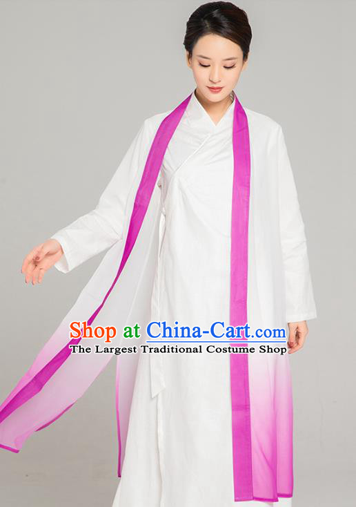 Asian Chinese Traditional Tang Suit Rosy Chiffon Cloak Martial Arts Costumes China Kung Fu Upper Outer Garment Cardigan for Women