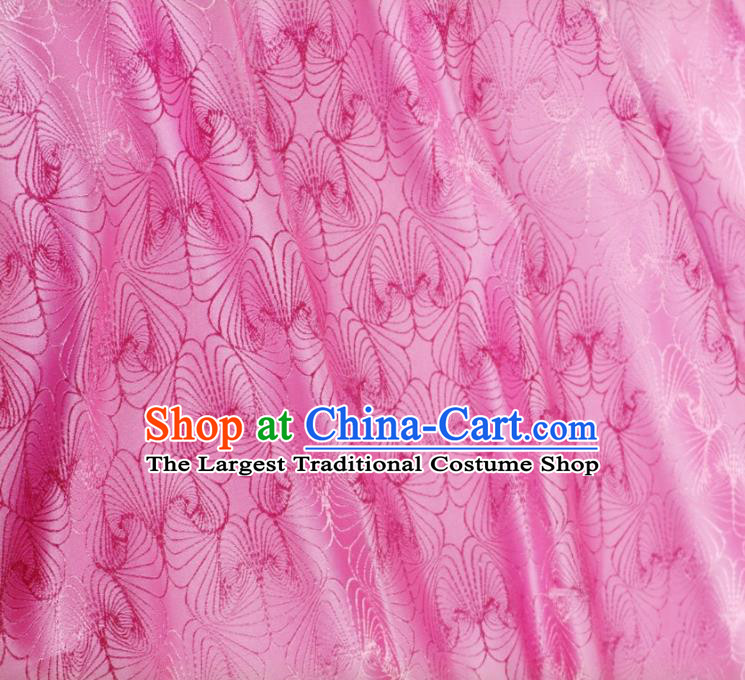 Asian Chinese Traditional Conch Pattern Design Pink Brocade Fabric Silk Tapestry Tang Suit Material