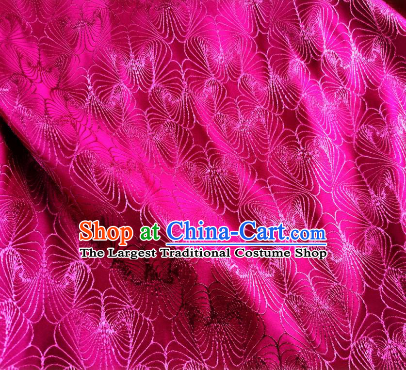 Asian Chinese Traditional Conch Pattern Design Rosy Brocade Fabric Silk Tapestry Tang Suit Material