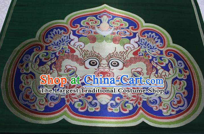 Chinese Buddhism Classical Dragon Pattern Design Atrovirens Brocade Asian Traditional Tapestry Material DIY Satin Damask Tibetan Silk Fabric