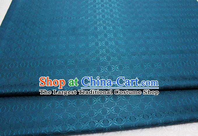 Chinese Mongolian Robe Classical Pattern Design Teal Brocade Asian Traditional Tapestry Material DIY Satin Damask Silk Fabric