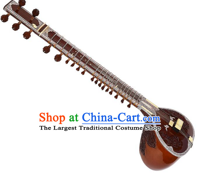 India Traditional Musical Instruments Indian Sitar Rosewood Handmade Carving Plucked String Instrument