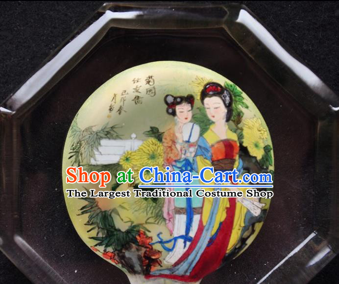 Chinese Desk Screen Traditional Handmade Painting Palace Lady Inside Table Screen Decoration